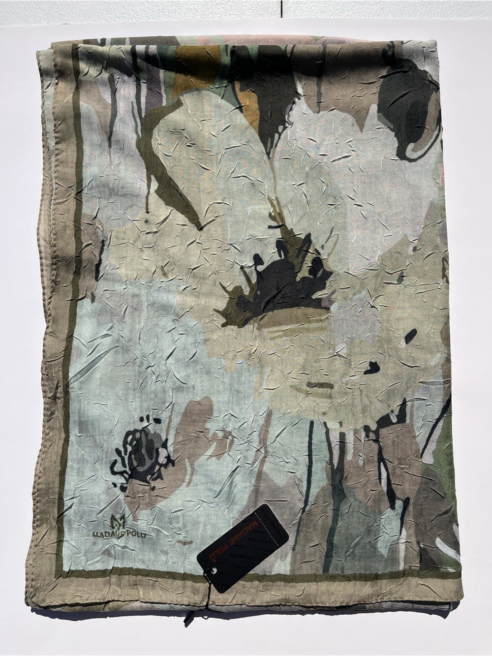 Turkish- Floral Print Decorative Throw - Sage Green